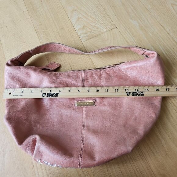 Isabella Fiore Blush/Peach Leather Floral Embroidered Hobo bag Garden Feminine - Picture 11 of 12